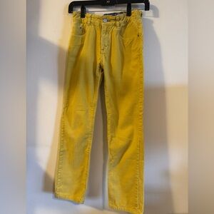 Mini Boden yellow  corduroy straight leg pants kids 10Y great condition